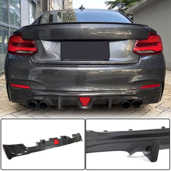 Дифузор заднього бампера V2 (для F22/F23 M-Sport, Карбон) для BMW 2 серія F22/23 2014-2021 рр | Зображення 1