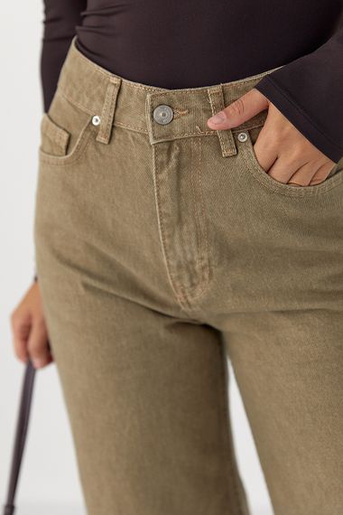 Широкі джинси Palazzo з високою талією - світло-коричневий цвет, 40р (є розміри) | Зображення 3