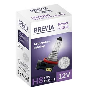 12080PC BREVIA Автолампа H8 12V 35W PGJ19-1 Power +30% CP HALOGEN