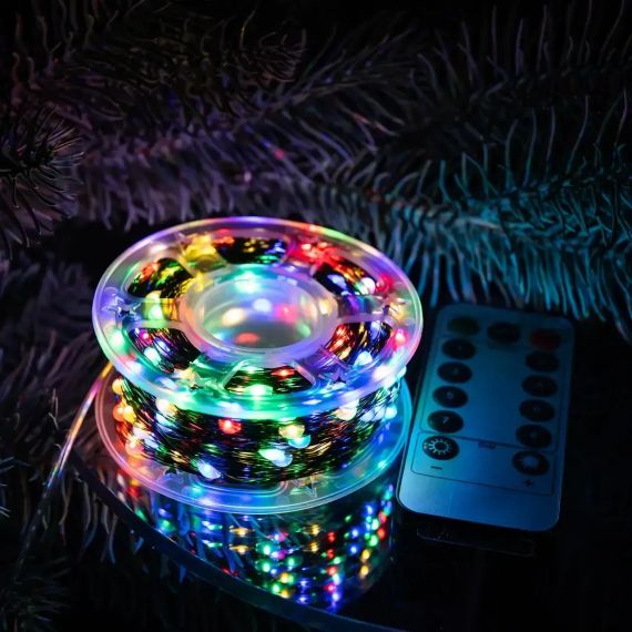 Гірлянда на котушці Роса 50 м,500 LED з пультом Мультик | Зображення 1
