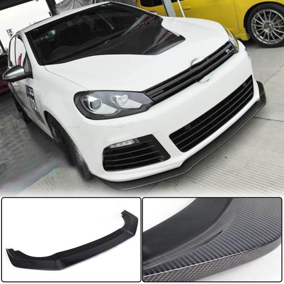 Накладка на передній бампер Lip V2 (для R HB 2010-2013, Карбон) для Volkswagen Golf 6 рр