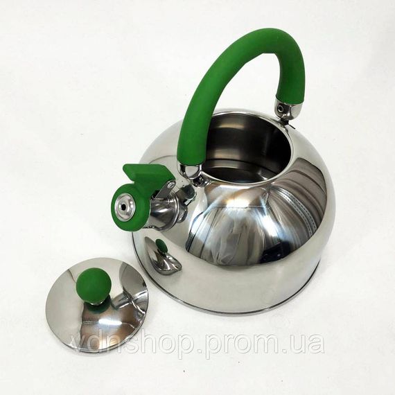 Хороший чайник со свистком Unique, Чайник с эргономичной ручкой метталический газовый GN-38 | Зображення 4