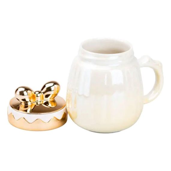 Чашка фарфоровая 500 мл с крышкой Желтая HP7194Y | Зображення 1