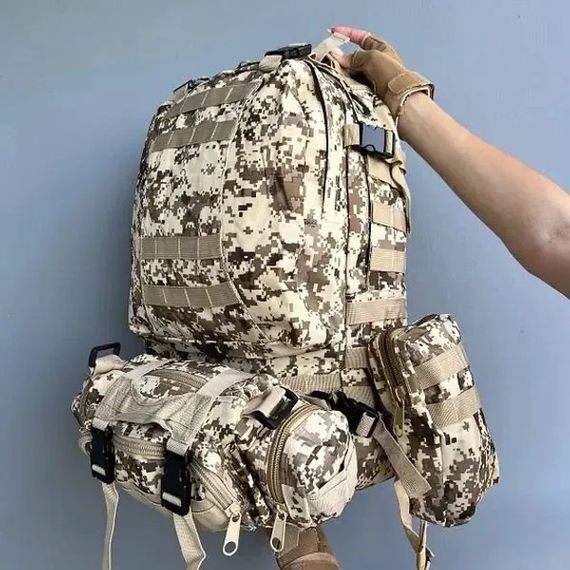 Багатофункціональний армійський рюкзак B08 Pixel 55L із системою MOLLE ∙ Тактичний рюкзак із підсумками B08 Pixel 55L | Зображення 5