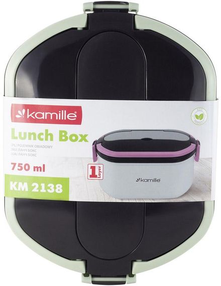 Ланч-бокс Kamille Snack 750мл, пластик і нержавіюча сталь, білий | Зображення 6