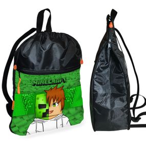 Рюкзак-мешок для обуви,спортивной формы Майнкрафт "Minecraft" детская сумка для сменки с расширителем (01268)
