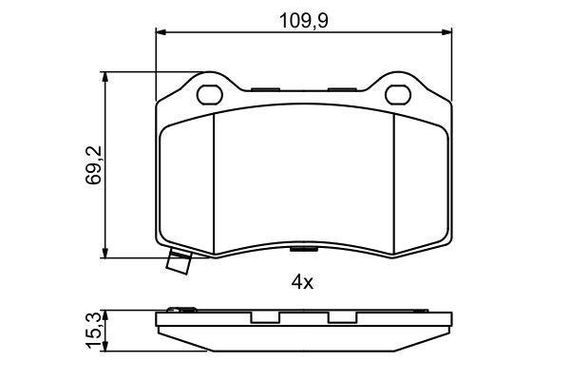 Гальмівні колодки дискові, задня вісь BOSCH до Tesla, 0986494708 | Зображення 4