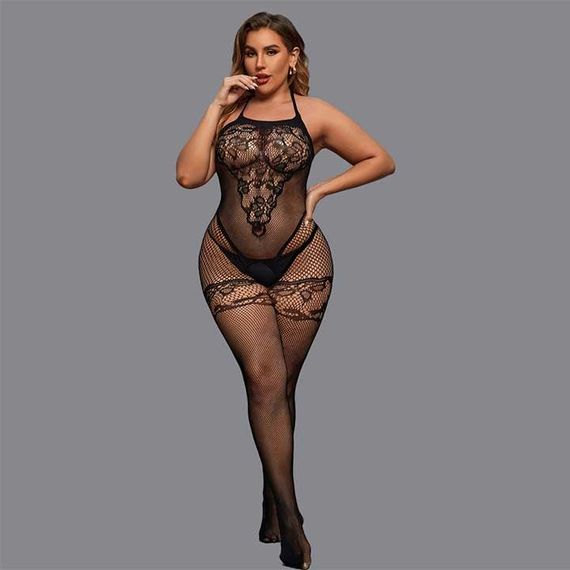 Эротический бодистокинг с открытыми зонами, универсальный размер для L-XXL, черный, подходит на рост 150-180 см | Зображення 2