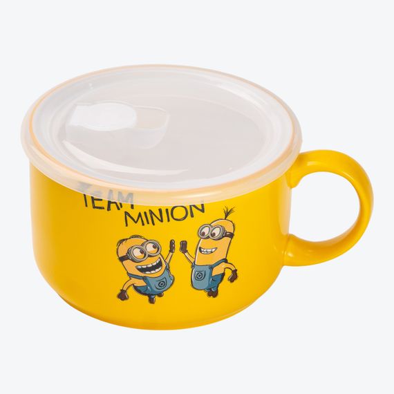 Миска керамическая с пластиковой крышкой, 900 мл, для супа и лапши