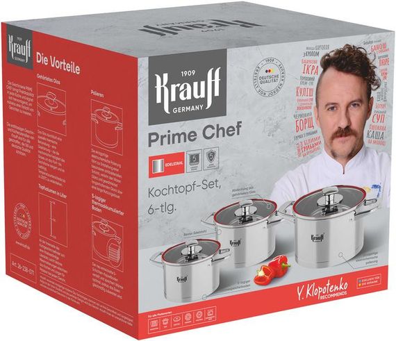Набор кастрюль Krauff 26-238-071 6 предметов серебристый | Зображення 4