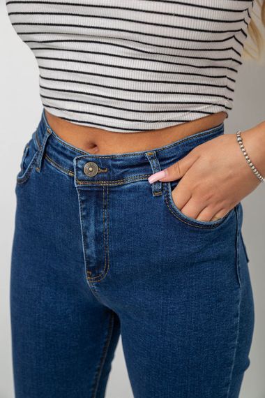 Джинси жіночі однотонні Skinny, колір синій, 244R2001-B | Зображення 4