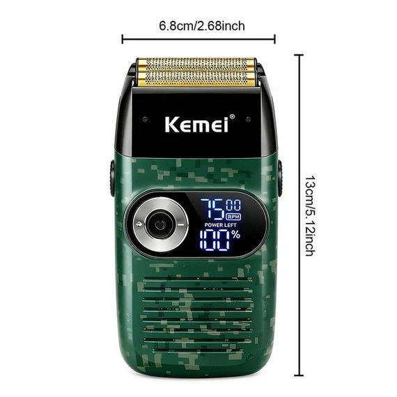 Електробритва бездротова Kemei KM-2027 / Професійний акумуляторний шейвер з дисплеєм | Зображення 4
