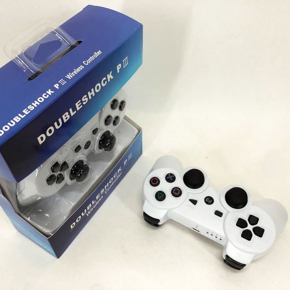 Игровой беспроводной геймпад Doubleshock PS3/PC аккумуляторный джойстик с функцией вибрации. LS-551 Цвет: белый | Зображення 5