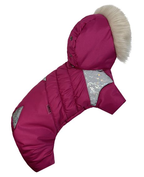 Зимовий комбінезон для дівчаток хутро малиновий AD-31 | Зображення 2
