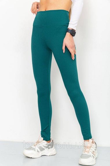 Лосини жіночі в рубчик, колір темно-зелений, розмір S FA_003288 | Зображення 1