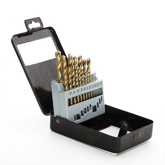 Набір свердел для металу Р6М5 титан метал бокс 1,0-10,0 мм 19 шт. APRO 8102081