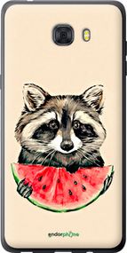 Чохол на Samsung Galaxy C9 Pro Єнотик з кавуном "4605u-720-2448"