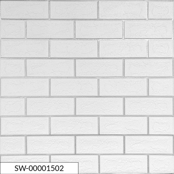 Панель стеновая 70*70cm*5mm белый кирпич с серебром (D) SW-00001502 | Зображення 5