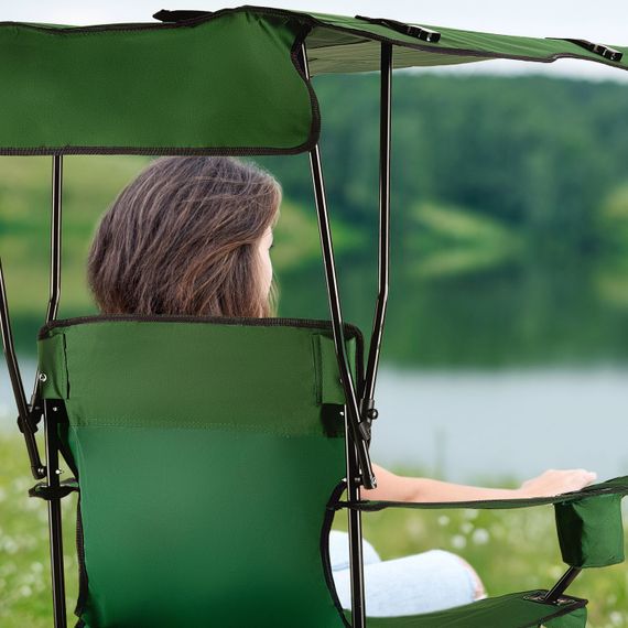 Кресло туристическое раскладное Outtec Sun XXL с крышей зеленый | Зображення 5