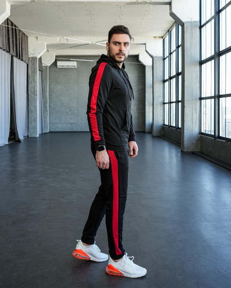 Костюм Лампас весна черно-красный S L | Зображення 3