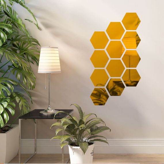 Дзеркальний декор акриловий самоклеючий 125*105мм золото,12шт (D) SW-00002517 | Зображення 5