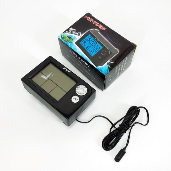 Годинник автомобільний електронні автогодинник VST-7048V для ВАЗ з вольтметром, температурою NI-29 | Зображення 1