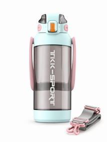 Бутылка TKK 1400 мл - Бирюзовая Tritan BPA-free, ударопрочная, спортивная с двойной системой переноски