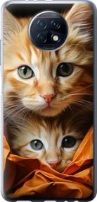 Чехол на Xiaomi Redmi Note 9T Котики 2 из силикона FCh_008242