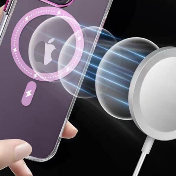 Чехол TPU+PC Colorful with MagSafe для Apple iPhone 14 (6.1") Pink | Зображення 2