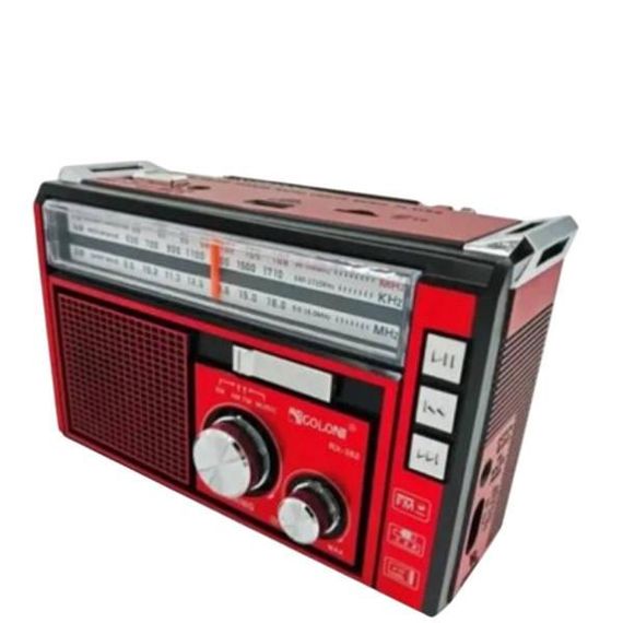 Радиоприемник с фонарем переносной аккумуляторный GOLON RX382 LED Красный