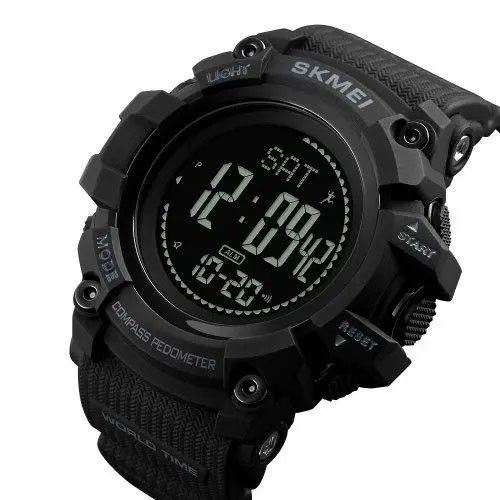 Чоловічий тактичний годинник SKMEI 1356BK BLACK | Годинник тактичний протиударний | Фірмовий DF-279 спортивний годинник | Зображення 3