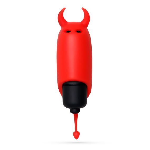 Міні-вібратор віброкуля з насадкою Crushios O-Pet Devil червоного кольору, 9.2 х 2.5 см Sex Aura