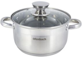 Каструля Ofenbach Casserole з нержавіючої сталі 3400мл зі скляною кришкою