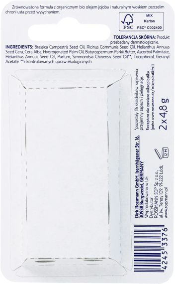 ISANA набір захисних бальзамів для губ Classic 2 x 4.8g | Зображення 1