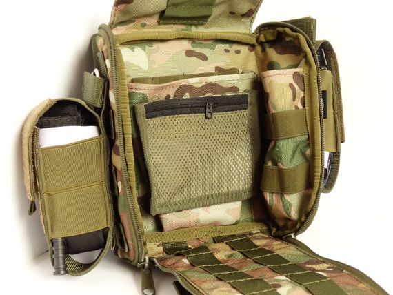 Аптечка тактична військова швидкого знімання Мультикам з двома знімними підсумками для турнікету на MOLLE GEN 4 | Зображення 9