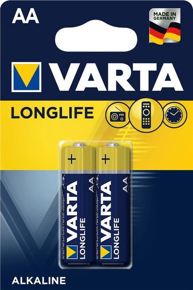 Батарейка VARTA LONGLIFE AA BLI 2 ALKALINE (04106101412)