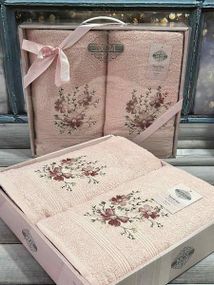 Полотенца подарочные Moz cicek 01 набор 2шт