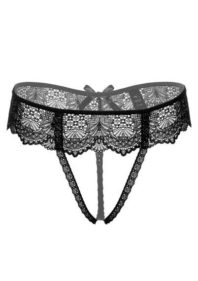 Трусики з відкритою інтимною зоною S/M Delphine Daring Intimates, чорні | Зображення 2