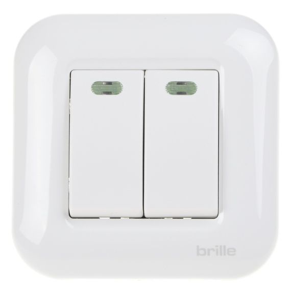 Выключатель двойной внутренний TB-2VL White