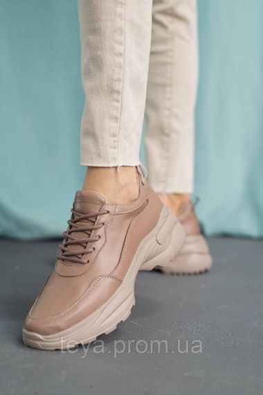 Женские кроссовки кожаные весна/осень бежевые Multi-shoes розміри 37, 40 FV_01307 | Зображення 2
