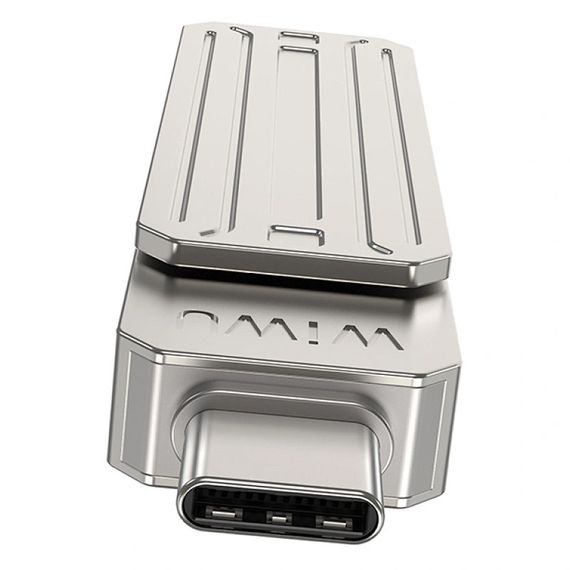 Флеш-накопитель Wiwu Wi-FD001 3in1 (USB-A/C/L) USB 3.0 — 128GB Silver | Зображення 5