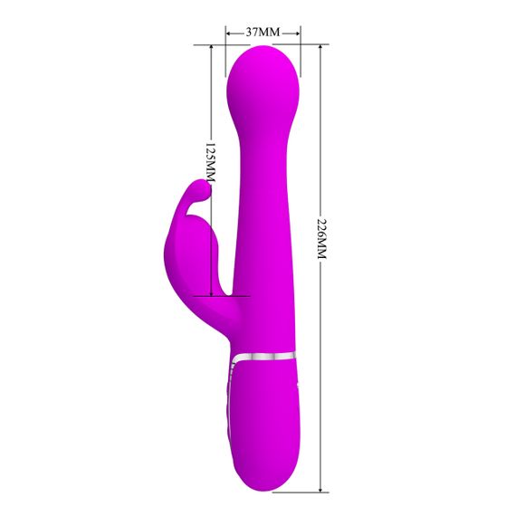 Вібромасажер із поступальним рухом серії Pretty Love - Dejon Twinkled Purple 7 vibration functions 4 rolling functions sexstyle | Зображення 10