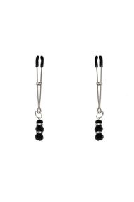 Тонкие зажимы для сосков с подвеской Feral Feelings Thin nipple clamps Серебристый One Size