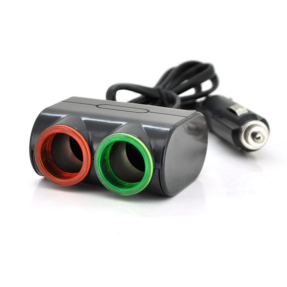 АЗП розгалужувач Olesson 1631, 12V-2 * 12V + USB, Black, Blister