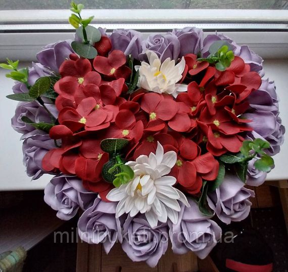 Букет 25 мыльных роз в коробке-сердце