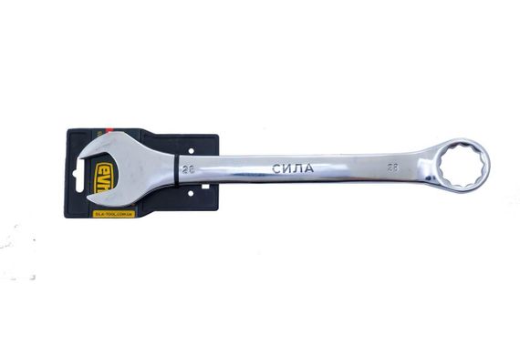 Ключ ріжково-накидний полірований CrV 28 мм СИЛА 2010781 | Зображення 1