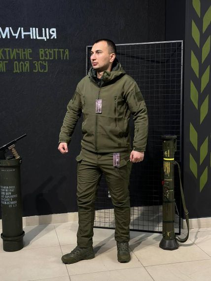 Комплект 3 в 1 Vanguard олива Olive 🇺🇸 Костюм Софт Шел + Термобілизна Esdy + Ботінки Esdy Автошнурівка | Зображення 6