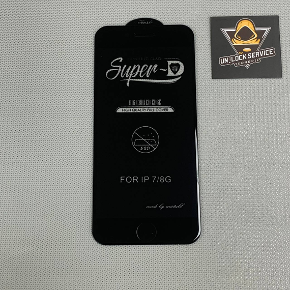 Захисне скло 5D Full Glue для Iphone 8 | Mietubl Super | Чорне, повне покриття, 9H