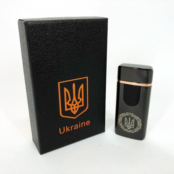 Електрична та газова запальничка Україна із USB-зарядкою HL-435, запальничка незвичайна. Колір: чорний | Зображення 3