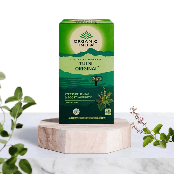 Органічний індійський чай Тулсі оригінальний  25 чайних пакетиків Organic India 801541050505 | Зображення 1